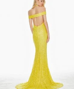 Ashley Lauren - 1560 Off Shoulder Halter Sequin Evening Dress 10 Ashley Lauren - 1560 Off Shoulder Halter Sequin Evening Dress