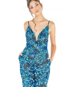 Ashley Lauren - 1627 Beaded Plunging V-Neck Jumpsuit 11 Ashley Lauren - 1627 Beaded Plunging V-Neck Jumpsuit