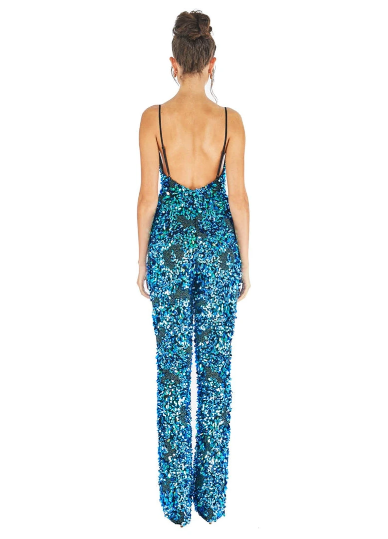 Ashley Lauren - 1627 Beaded Plunging V-Neck Jumpsuit 4 Ashley Lauren - 1627 Beaded Plunging V-Neck Jumpsuit