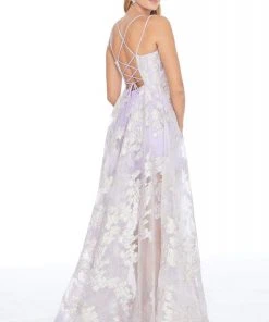 Ashley Lauren - 1760 Scoop Neck Organza A-line Dress