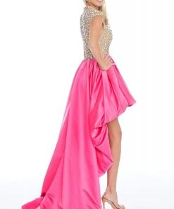 Ashley Lauren - 1787 Crystal Beaded High Neck A-line Dress 10 Ashley Lauren - 1787 Crystal Beaded High Neck A-line Dress