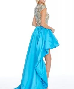 Ashley Lauren - 1787 Crystal Beaded High Neck A-line Dress 12 Ashley Lauren - 1787 Crystal Beaded High Neck A-line Dress