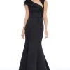 Ashley Lauren - 1788 Asymmetric Pleated Satin Trumpet Dress 2 Ashley Lauren - 1788 Asymmetric Pleated Satin Trumpet Dress