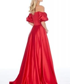 Ashley Lauren - 1790 Off-Shoulder Satin A-line Gown 10 Ashley Lauren - 1790 Off-Shoulder Satin A-line Gown
