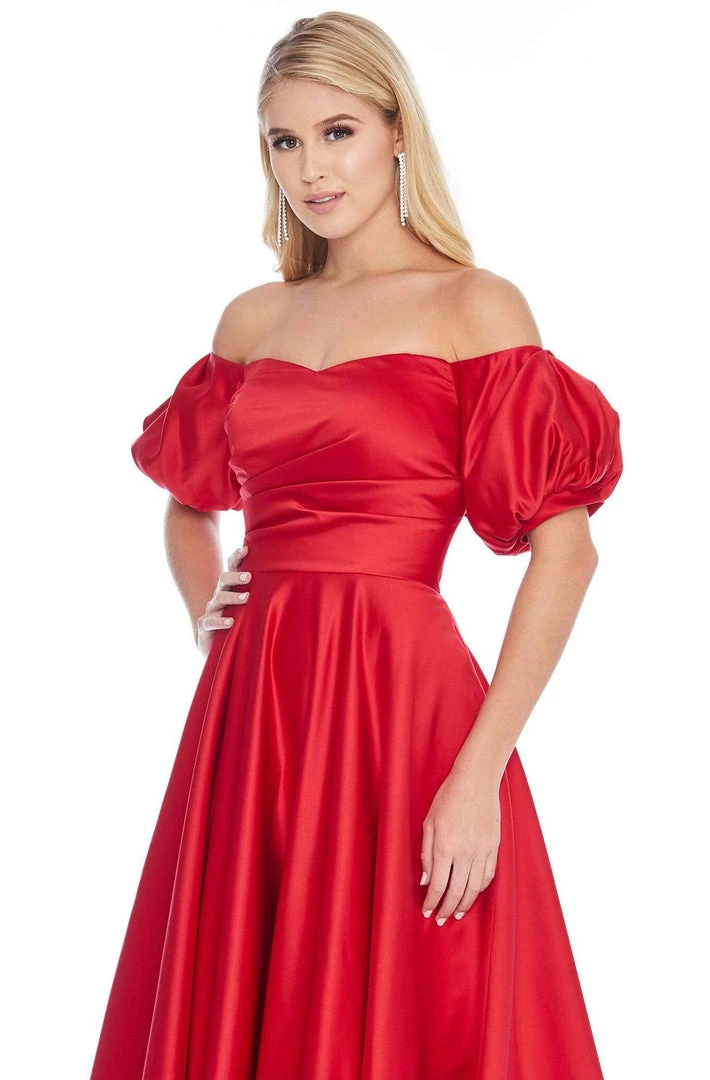 Ashley Lauren - 1790 Off-Shoulder Satin A-line Gown 7 Ashley Lauren - 1790 Off-Shoulder Satin A-line Gown