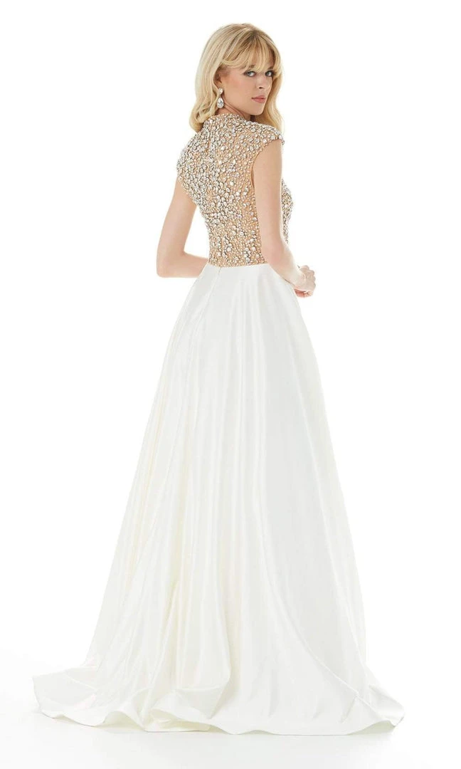 Ashley Lauren - 1980 Pearl Beading A-Line Evening Gown 4 Ashley Lauren - 1980 Pearl Beading A-Line Evening Gown