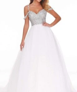 Ashley Lauren - 1991 Embellished Off Shoulder Ballgown