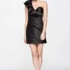 Ashley Lauren - 4005 Ruffled One Shoulder Pleated Sheath Dress