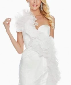 Ashley Lauren - 4170 One Shoulder Ruffled Sheath Dress 9 Ashley Lauren - 4170 One Shoulder Ruffled Sheath Dress
