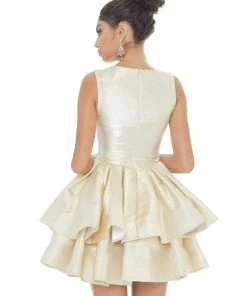 Ashley Lauren - 4211 Two Tone Jewel Tiered Cocktail Dress