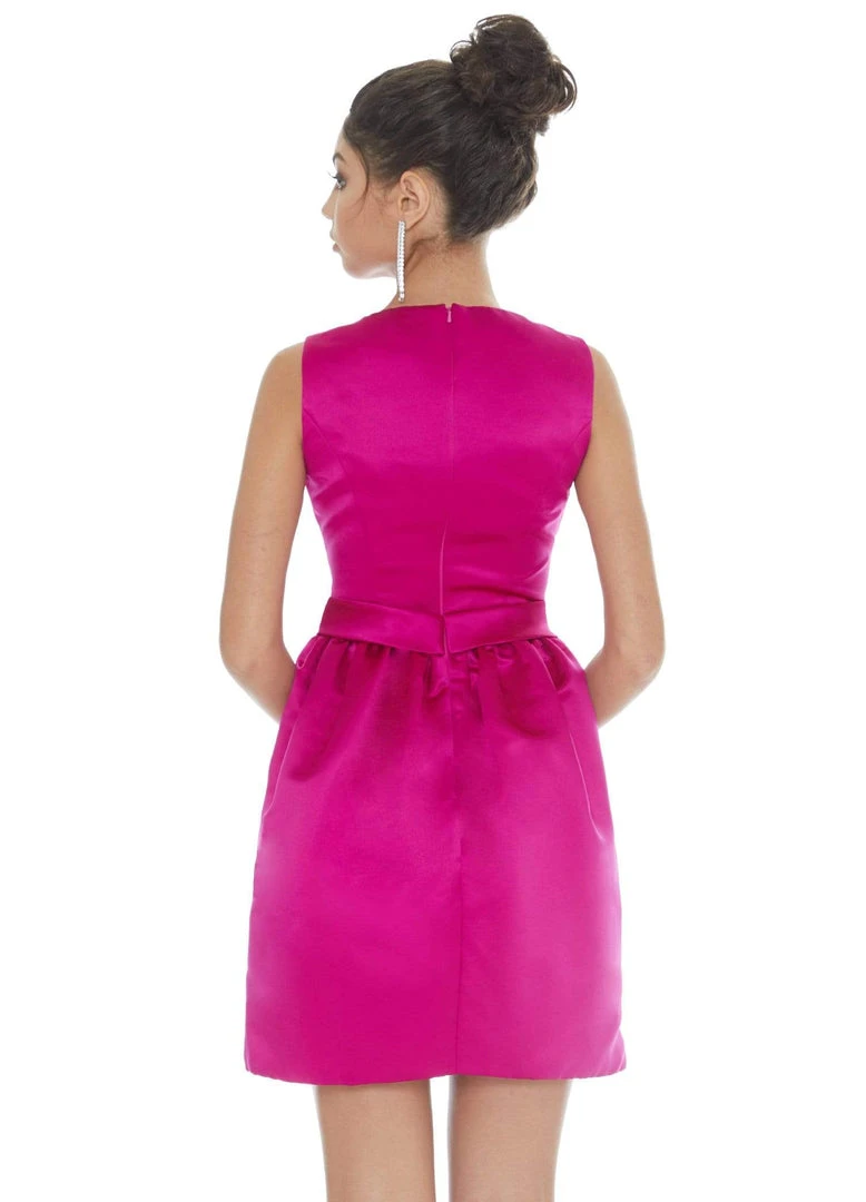 Ashley Lauren - 4213 V-neck Sheath Dress With Bow 4 Ashley Lauren - 4213 V-neck Sheath Dress With Bow