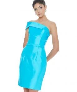 Ashley Lauren - 4215 One Shoulder Column Cocktail Dress