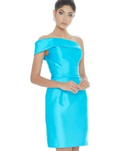 Ashley Lauren - 4215 One Shoulder Column Cocktail Dress
