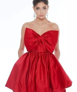 Ashley Lauren - 4218 Bowed Strapless A-Line Cocktail Dress