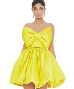 Ashley Lauren - 4218 Bowed Strapless A-Line Cocktail Dress