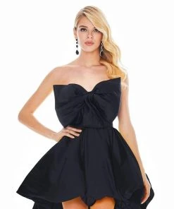 Ashley Lauren - 4218 Bowed Strapless A-Line Cocktail Dress