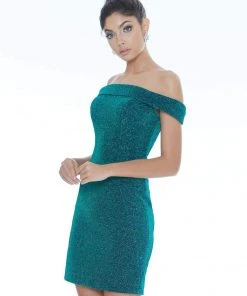 Ashley Lauren - 4240 Off-Shoulder Metallic Scuba Fitted Dress 13 Ashley Lauren - 4240 Off-Shoulder Metallic Scuba Fitted Dress