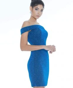 Ashley Lauren - 4240 Off-Shoulder Metallic Scuba Fitted Dress 19 Ashley Lauren - 4240 Off-Shoulder Metallic Scuba Fitted Dress