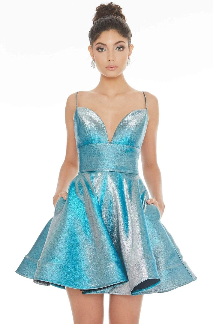 Ashley Lauren - 4243 Shimmering Brocade Sexy Back Cocktail Dress 3 Ashley Lauren - 4243 Shimmering Brocade Sexy Back Cocktail Dress