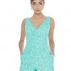 Ashley Lauren - 4286 Sleeveless V Neck Full Sequins Romper 1 Ashley Lauren - 4286 Sleeveless V Neck Full Sequins Romper