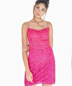 Ashley Lauren - 4293 Beaded Lace-Up Sheath Cocktail Dress