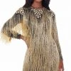 Ashley Lauren - 4414 Fringe Jewel Sheath Cocktail Dress