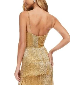 Ashley Lauren - 4419 Plunging V-Neck Sheath Dress