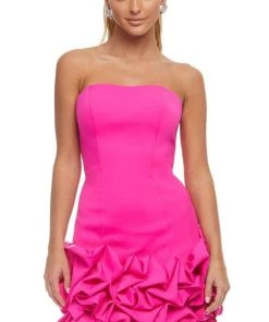 Ashley Lauren - 4443 Strapless Minimal Ruffled Short Dress
