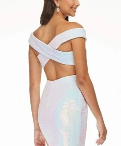 Ashley Lauren - 4445 Off Shoulder Sheath Cocktail Dress