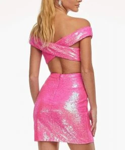 Ashley Lauren - 4445 Off Shoulder Sheath Cocktail Dress