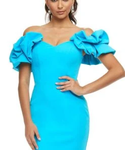 Ashley Lauren - 4451 Ruffled Sleeves Off Shoulder Dress 13 Ashley Lauren - 4451 Ruffled Sleeves Off Shoulder Dress