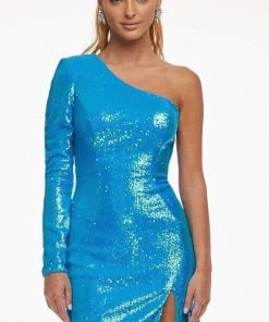 Ashley Lauren - 4455 Sequined Asymmetric Sheath Dress