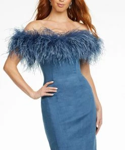 Ashley Lauren - 4481 Straight Across Denim Short Dress