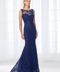 Cameron Blake By Mon Cheri Cameron Blake - 118671 Illusion Lace Bateau Evening Dress