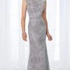 Cameron Blake By Mon Cheri Cameron Blake - 118687 Bateau Neck Lace Fitted Gown
