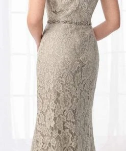 Cameron Blake By Mon Cheri Cameron Blake - 218606W Lace Fitted Trumpet Evening Gown