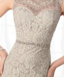 Cameron Blake By Mon Cheri Cameron Blake - 218606W Lace Fitted Trumpet Evening Gown