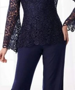 Cameron Blake By Mon Cheri Cameron Blake - 218611 Three-piece Sheer Lace Pantsuit
