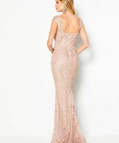 Cameron Blake By Mon Cheri Cameron Blake - 219680W Illusion Scoop Fitted Evening Dress