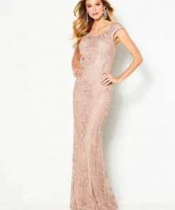 Cameron Blake By Mon Cheri Cameron Blake - 219680W Illusion Scoop Fitted Evening Dress