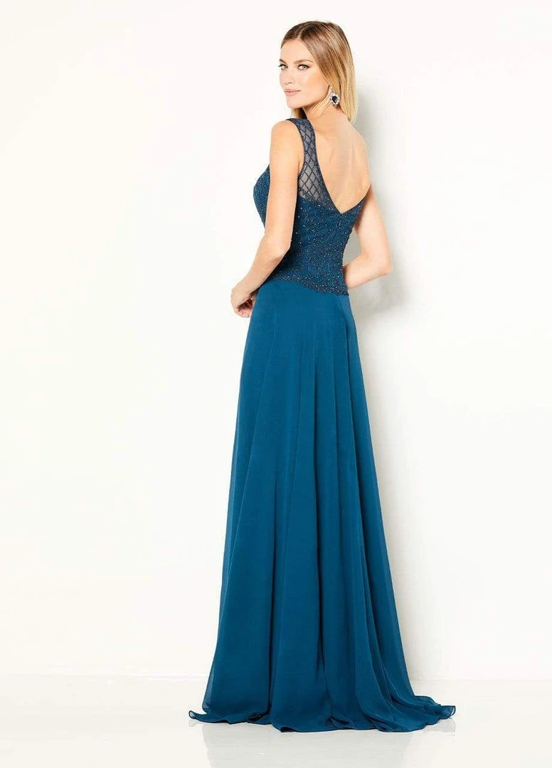 Cameron Blake By Mon Cheri Cameron Blake - 219690 Embroidered V-neck Chiffon A-line Gown 4 Cameron Blake By Mon Cheri Cameron Blake - 219690 Embroidered V-neck Chiffon A-line Gown