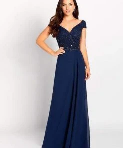 Cameron Blake By Mon Cheri - 119641 Asymmetrical Beaded Chiffon Gown