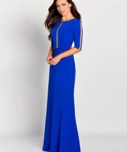 Cameron Blake By Mon Cheri - 119655 Scoop Half Sleeves Evening Gown