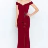 Cameron Blake By Mon Cheri - 120614 Beaded Off-Shoulder Sheath Dress