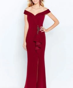 Cameron Blake By Mon Cheri - 120614W Off-Shoulder Column Dress