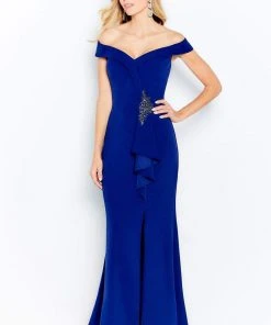 Cameron Blake By Mon Cheri - 120614W Off-Shoulder Column Dress