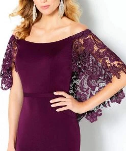 Cameron Blake By Mon Cheri - 220632 Draped Cape Off Shoulder Dress