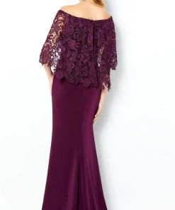 Cameron Blake By Mon Cheri - 220632 Draped Cape Off Shoulder Dress