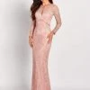 Cameron Blake By Mon Cheri - Bead-Trimmed Allover Lace Gown 119652W - 1 Pc English Rose In Size 18W Available