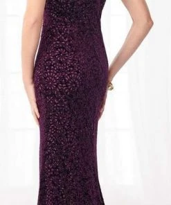 Cameron Blake By Mon Cheri Cameron Blake - Sleeveless V Neck Sheath Evening Dress 218602 - 1 Pc Amethyst In Size 8 Available